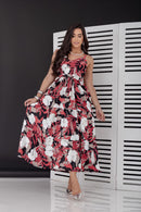 Vestido Midi Hibiscus Night