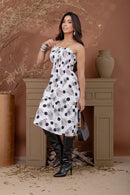 Vestido Midi Summer Breeze (Estampa Palm & Dots) – Foca no frescor e na modernidade.