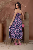 Vestido Midi Garden Navy