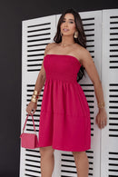 Vestido Curto Lastex Pink Vibrante